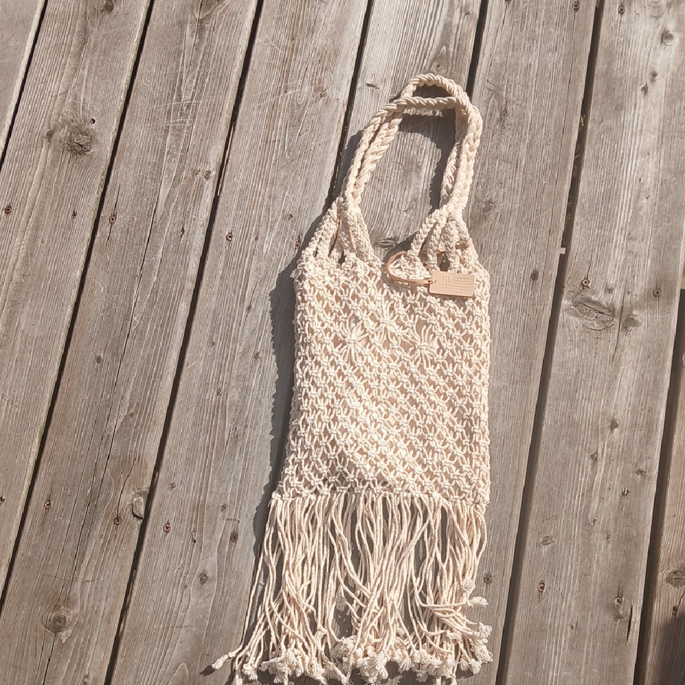 💟Ralph Lauren Fringe  Macrame Bag